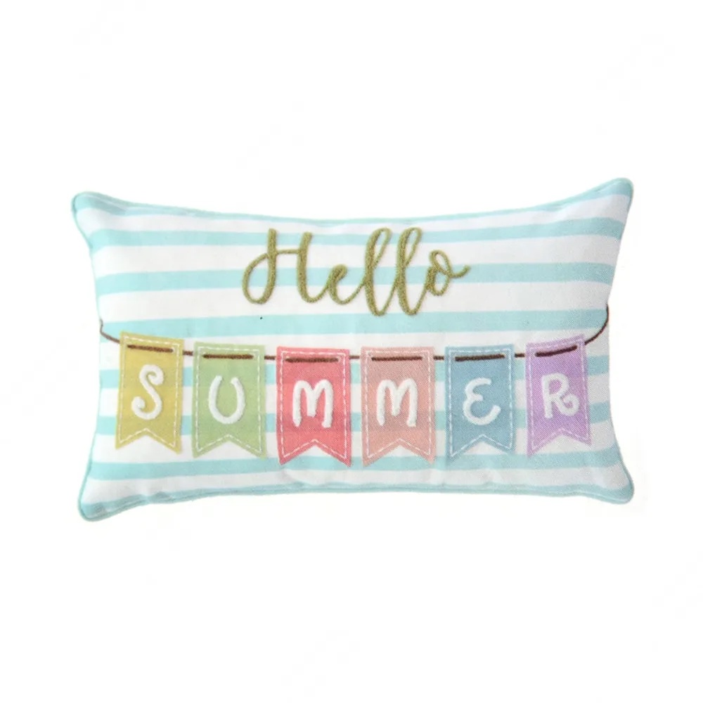 ACE Arthome 45x45 Cm Sarung Bantal Sofa Hello Summer - Biru