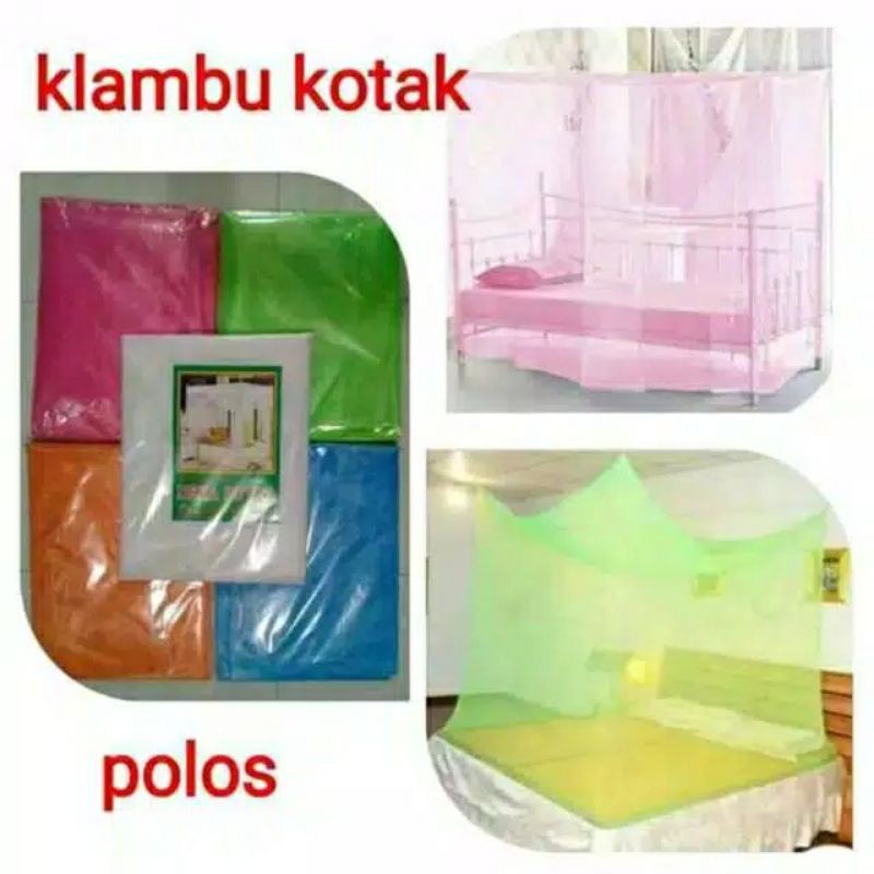 Tirai kelambu kotak polos ukuran 180x200/kelambu kotak