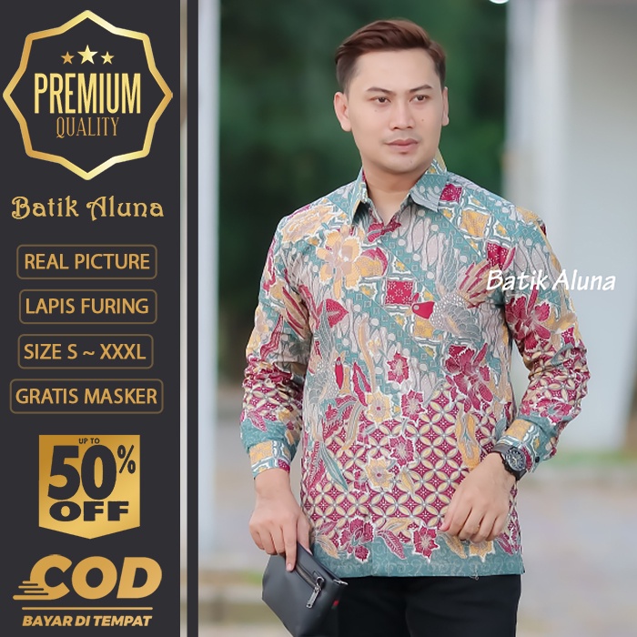 BATIK PRIA LENGAN PANJANG MEWAH PREMIUM ALUNA PRABUSENO SHANGHAI KERIS KEMEJA BATIK ACARA NIKAHAN KE