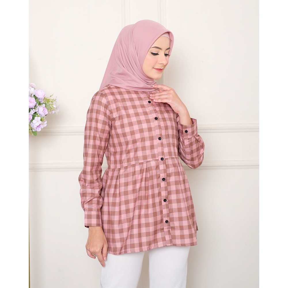 COD [M, L, XL, XXL] ORIGINAL Ayesa Motif - Pakaian Kemeja Wanita Terbaru by Hijab Mamah icis SKU 2