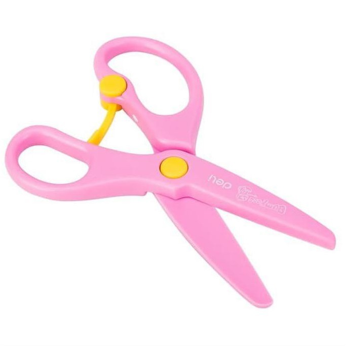 GUNTING KERTAS PLASTIK ANAK WARNA DELI D60402 LUCU PLASTIC SCISSORS