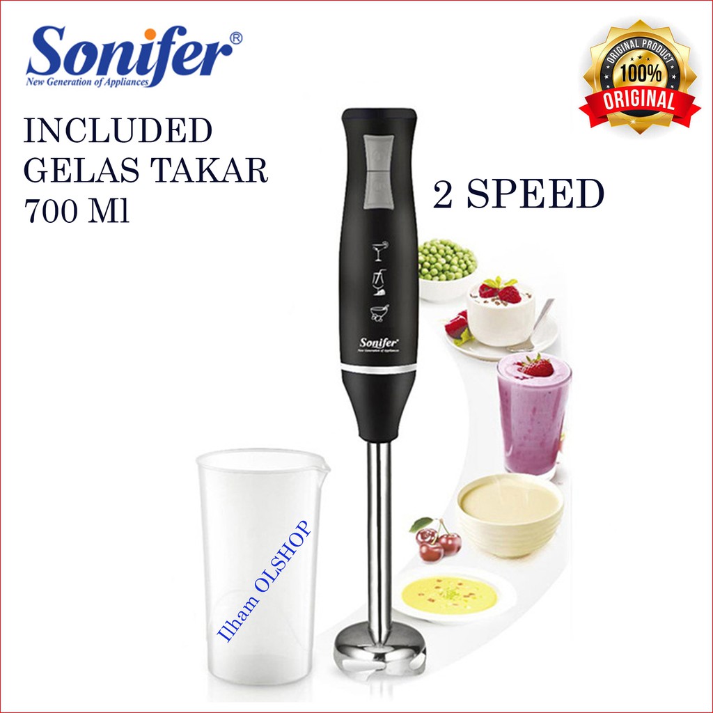Sonifer Hand Blender SF-8026 Blender Tangan listrik 2 Speed 400W plus gelas