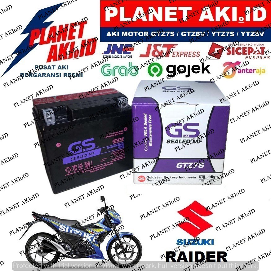 Aki Motor Suzuki Raider GTZ7S Accu Kering MF