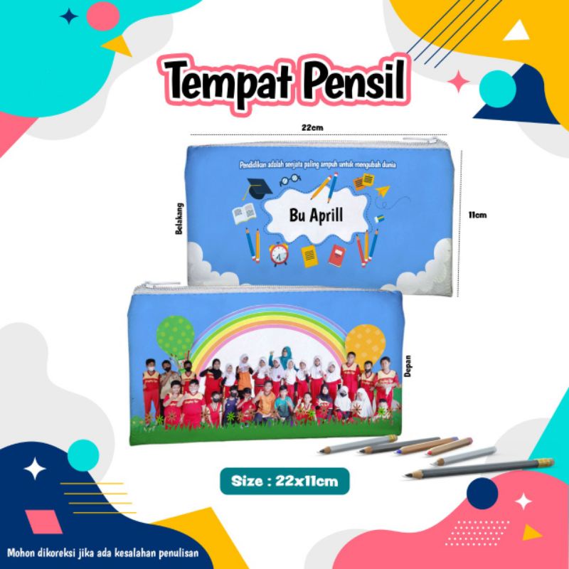 

Tempat pensil Anak sekolah Keren Termurah Foto Nama anak Sekolah Custom Bebas