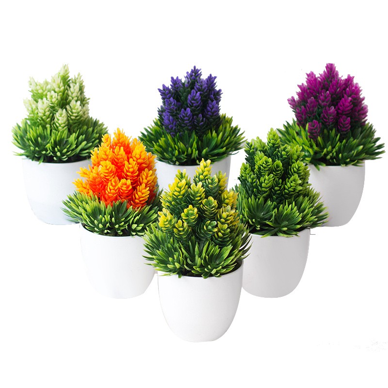 

Ecentio Bunga plastik / Artificial Flower Pot Bunga hias / Buatan Pohon Pinus 6 Color Plastic Flower