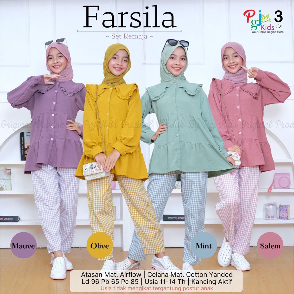 setelan anak perempuan remaja tanggung 11-15 tahun ori pgj | farsila setcel