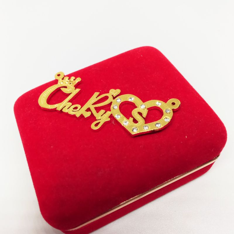 liontin nama titanium kuningan liontin kalung dewasa anak gold lapis emas cod Gratis ongkir