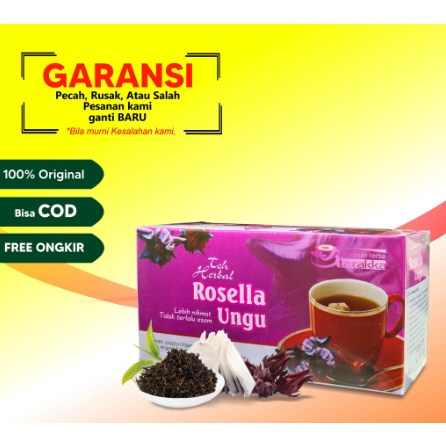

Teh Rosella Ungu asli dari Tazakka isi 20 kantung teh celup HALAL dan Sudah BPOM sebagai Antioksidan dan daya tahan tubuh
