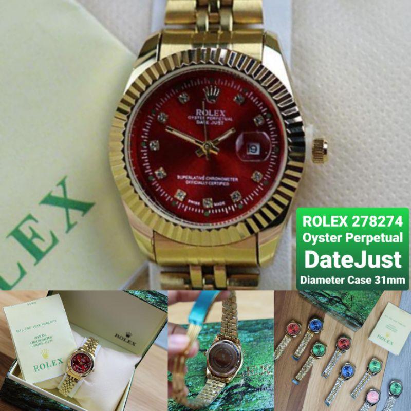 Jam Tangan Wanita ROLEX 278274 Oyster Perpetual DateJust 31 with Green Dial