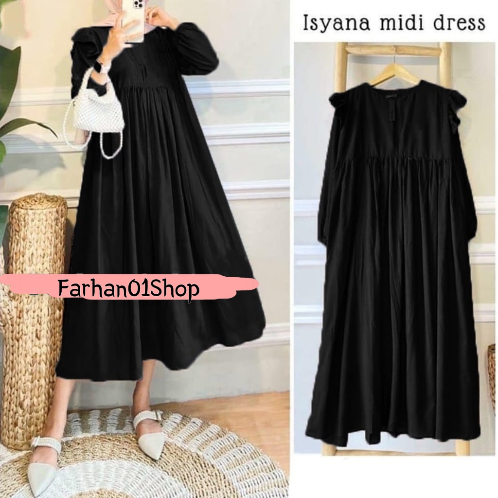 GAMIS ISYANA MIDI DRESS FASHION MUSLIM TERBARU