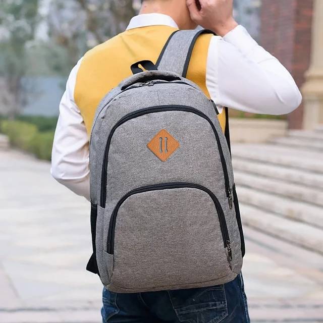 Tas Ransel Tas Laptop Ransel Hitam Kanvas Pria Wanita Tas Punggung Sekolah Pelajar Perguruan Tinggi untuk Remaja Ransel Kasual Mochila Ransel Harian Travel