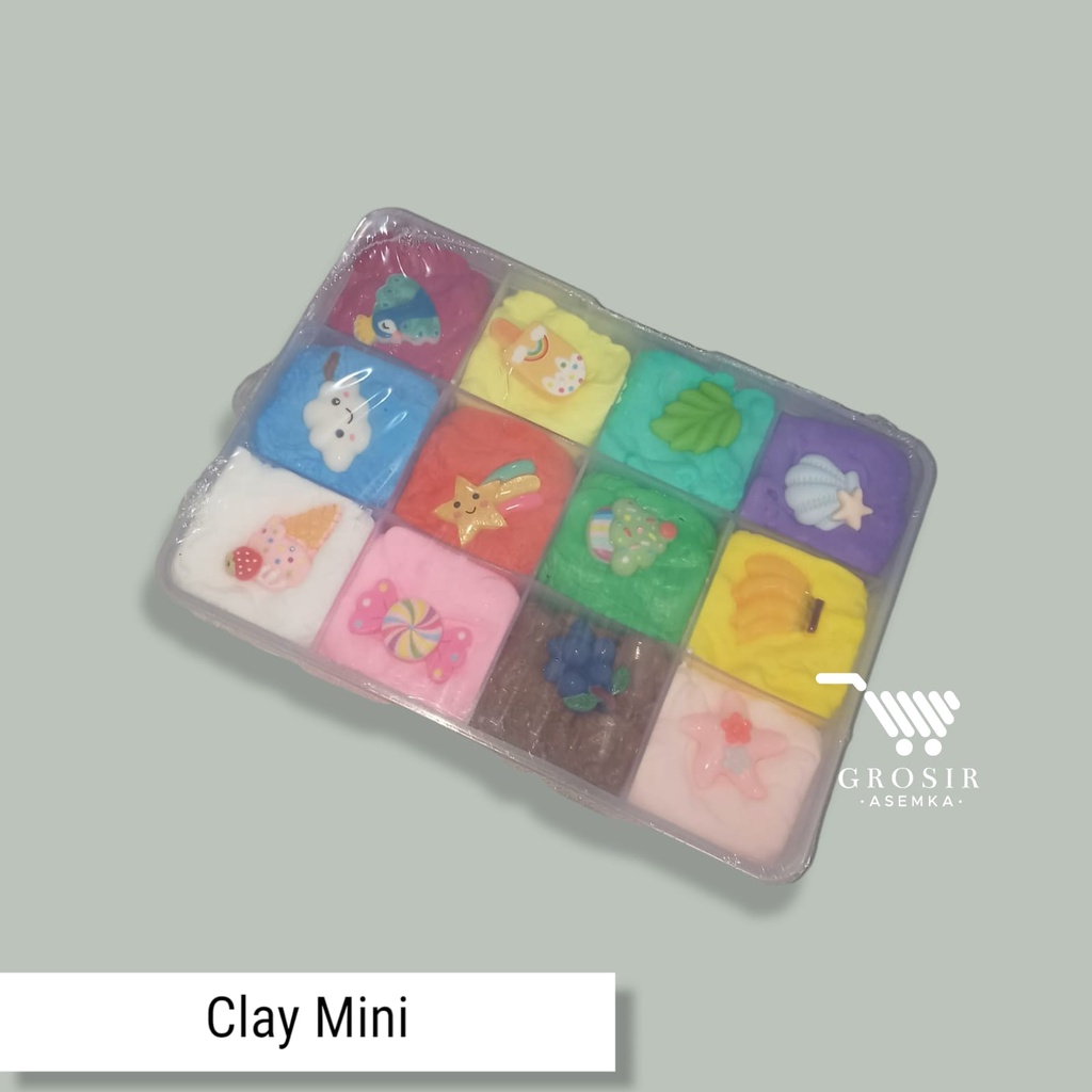 DIY SLIME CLAY MAINAN LILIN ANAK isi 12 Pcs MOTIF KARAKTER LUCU