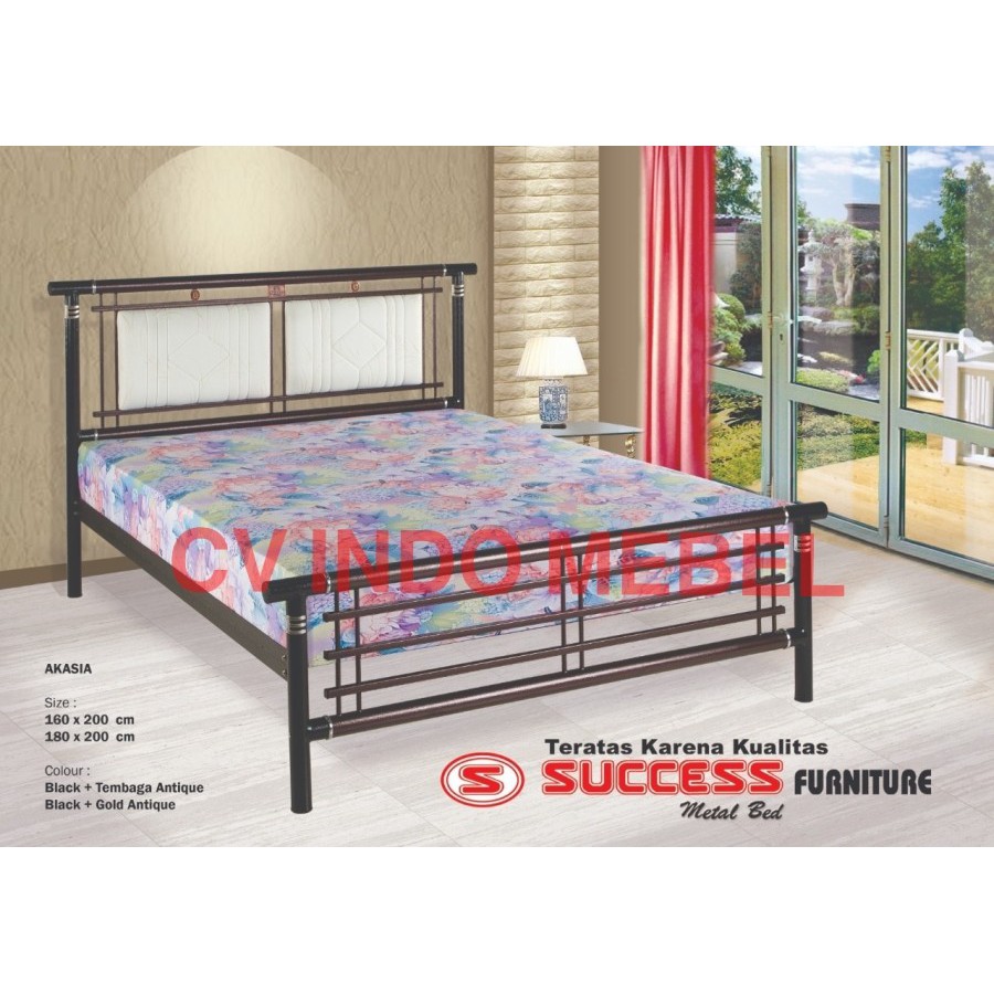 Tempat tidur besi tempa ranjang minimalis ready stock makassar murah