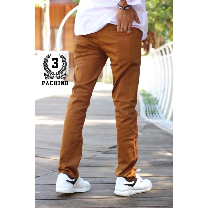 Celana Chino Cino Panjang Pria Dewasa Strecth Slimfit  Gold Original 3 Pachino