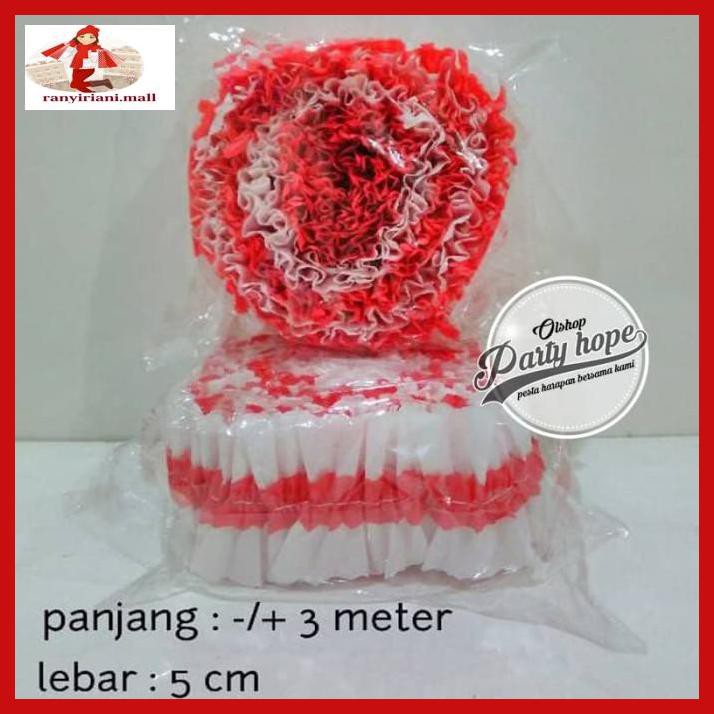 

E343Te6- Kertas Krep Serut Merah Putih / Hiasan 17 Agustus Hut Ri / Krep Serut Yuiu9O-