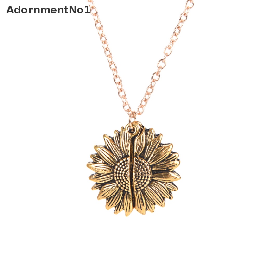 (AdornmentNo1) Kalung Rantai Dengan Liontin Bunga Matahari + Tulisan You Are My Sunshine Untuk Wanita