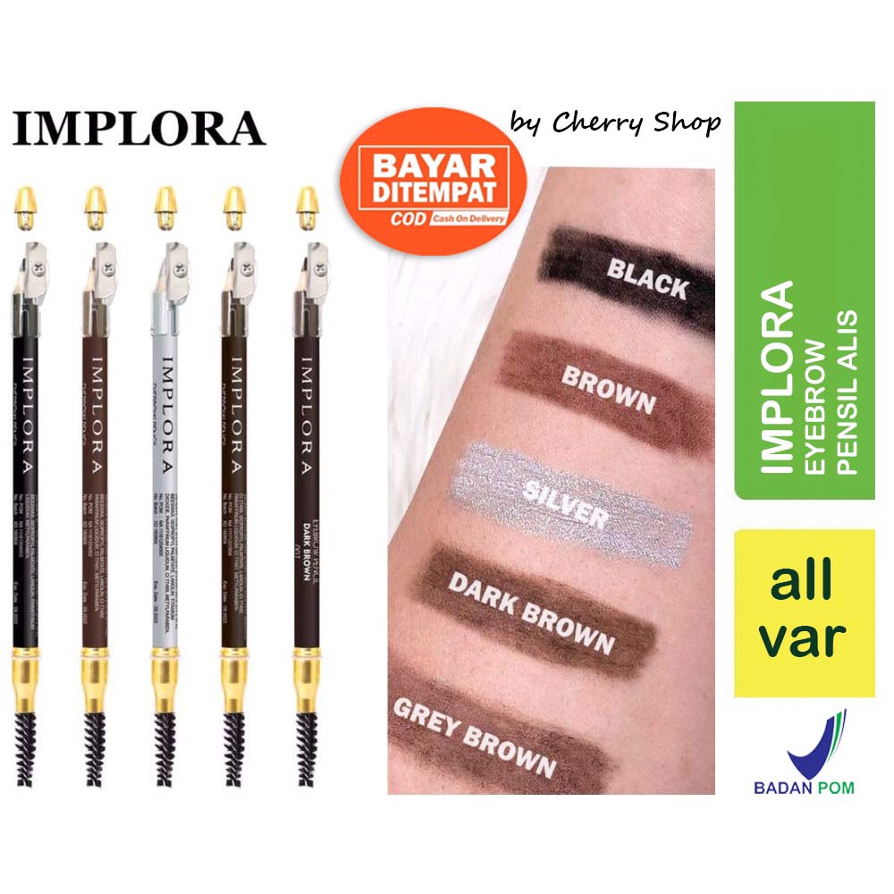 [BPOM] Pensil Alis IMPLORA - Eyebrow Pensil - Pensil Alis Dengan Sikat Cherry Shop | IMPLORA Eye Brow Pencil 2 IN 1 ( PENSIL + SERUTAN + SIKAT ) ORIGINAL BPOM / 2IN1 PENSIL ALIS IMPLORA | Soft Eyebrow