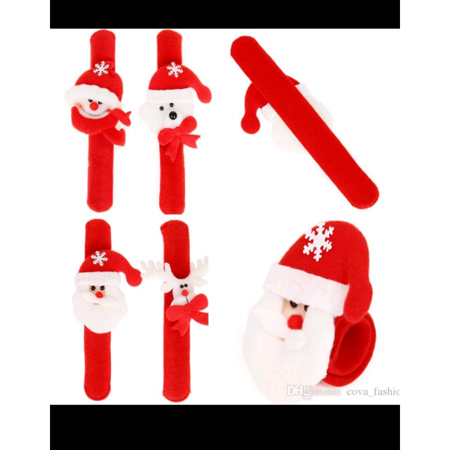 gelang natal  Christmas gift souvenir anak santa , snowman, rusa