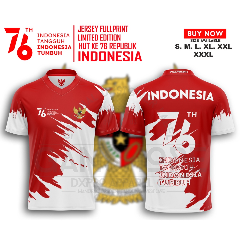 BAJU KAOS JERSEY PREMIUM INDONESIA TANGGUH INDONESIA TUMBUH HUT RI 78 - VOL SERIES VII