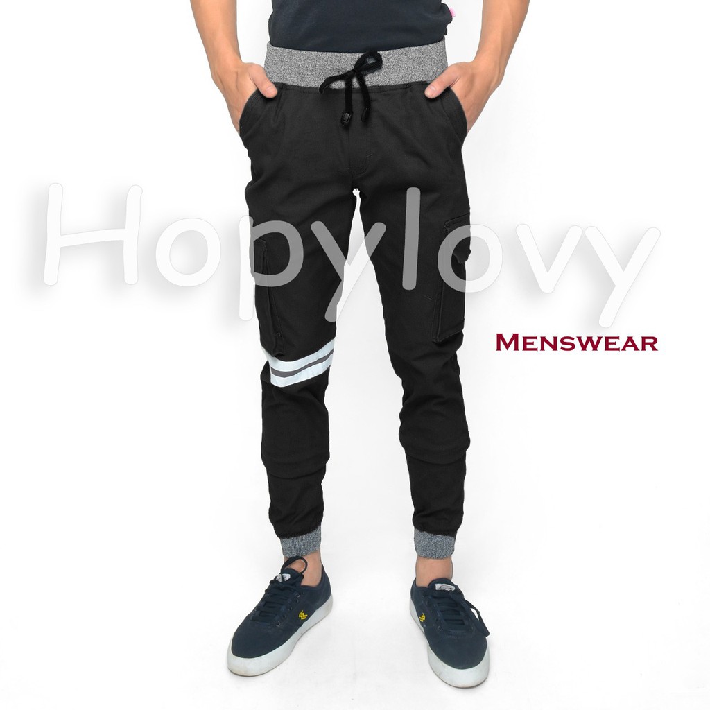 HOPYLOVY - Celana Panjang Pria / Celana Jogger List Pants Pria Reynan