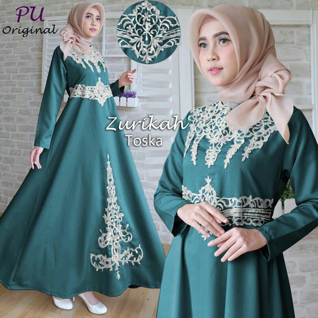 TERKINI/maxi zurikah balotelli bordir ori Pu - MAXI DRESS MUSLIM SYARI PESTA