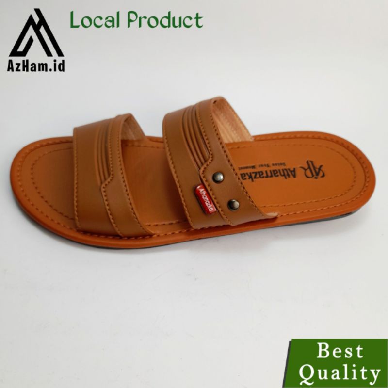 Sandal Kulit Pria | Sandal Slop kulit | Sandal Slop Pria (ban dua)-2