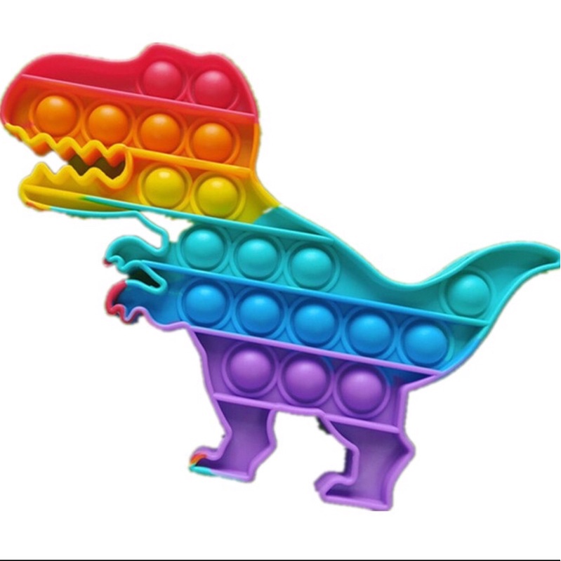 POP IT FIDGET TOYS RAINBOW (ADA YANG JUMBO)-Dino rainbow