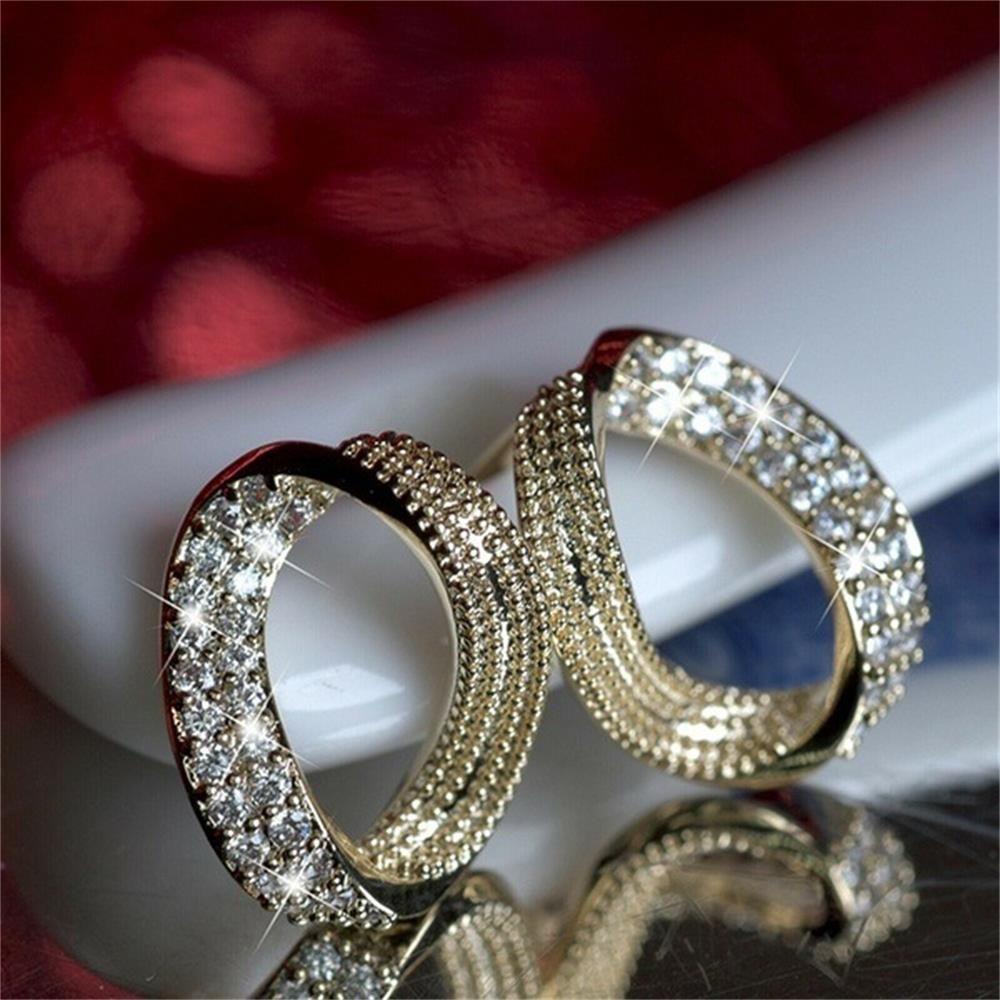 R-flower Diamond Earrings Untuk Wanita Gadis Aksesoris Fashion Pesta Bentuk Geometri