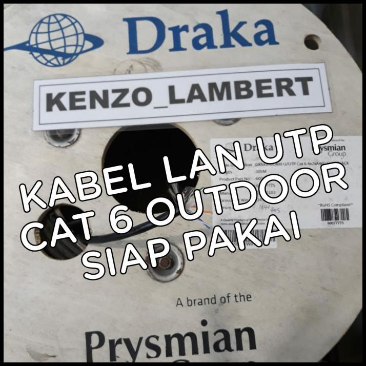 Hesaa_Store | Kabel Lan Utp Draka Cat 6 Outdoor 25 Meter Siap Pakai/Outdoor Utp Cat6