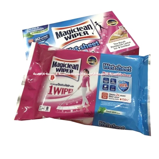 Magiclean Wiper Wet Sheet Mop 8Lembar Tisu Basah Pembersih Lantai Magic Clean Magicclean Magic Clean Kain Pel Model Tissue Basah Tissu