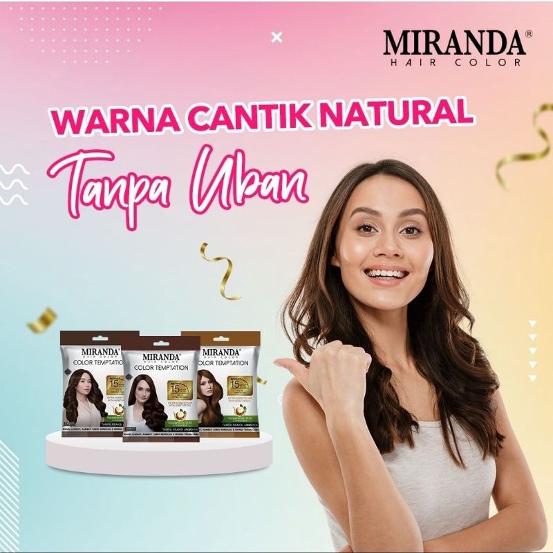 MIRANDA Hair Color Temptation 20ml - Cat Pewarna Rambut Sachet Instan 15 Menit