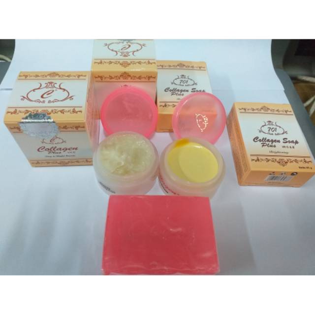 3in1 Paket Cream Colagen Original + Sabun / COLAGEN CREAM SET / SDH TERMASUK 1SET CREAM SIANG MALAM DAN 1PC SABUN COLAGEN