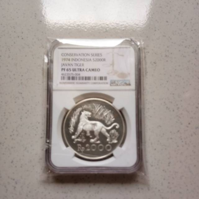 NGC Koin PROOF Macan 2000Rp 1974 PF65
