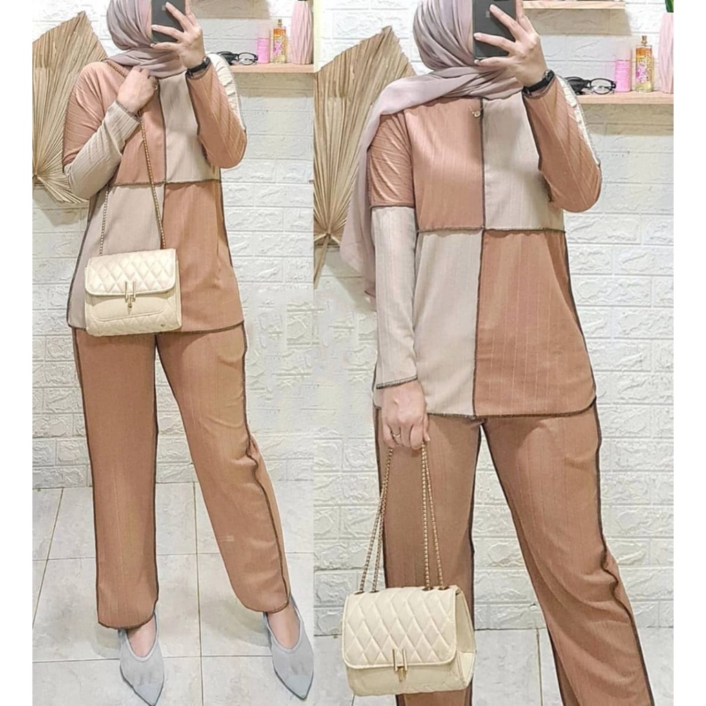 PAKAIAN WANITA SETELAN CELANA CELLO FASHION TERKINI DMR