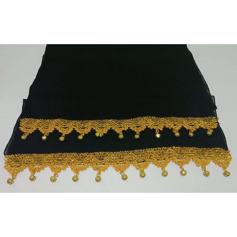 Sampur Tari / Selendang Tari Renda Lonceng-Hitam