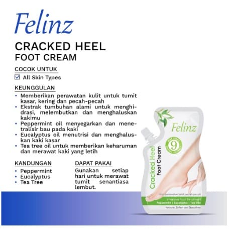 FELINZ FOOT CREAM 50ML LAVENDER TEA TREE CREAM / KRIM KAKI PERAWATAN