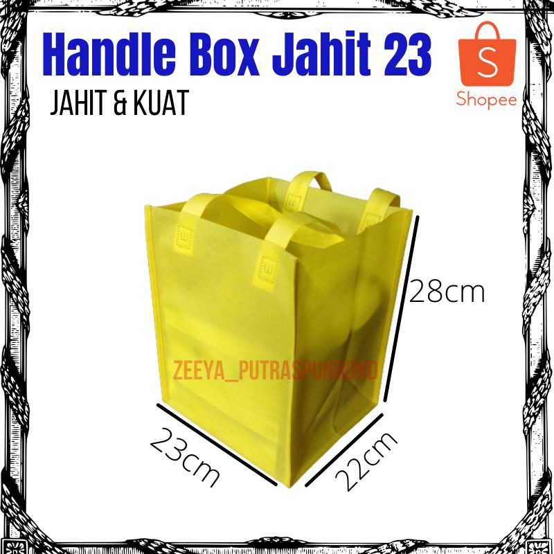 

TAS TALI SPUNBOND HAJATAN 75gsm/HANDLE BOX JAHIT 23/TAS BOX NASI/UK ( 23X22X28 )