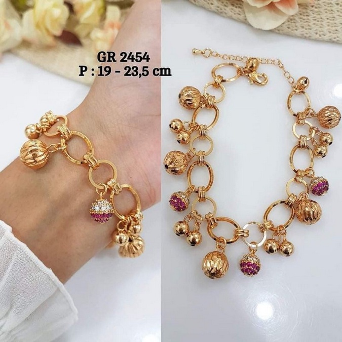 Gelang Wanita Anti Karat Dan Anti Luntur Lapis Emas 24k