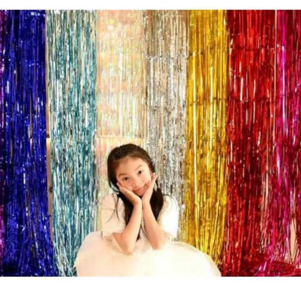 Pasti Asli Dekorasi Backdrop Curtain Foil Tirai Foil Pasti Asli Dekorasi Backdrop Curtain Foil Tirai Foil