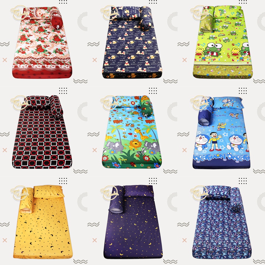 Sprei Single No.4 (90x200) sudut karet Terlaris | sprei 120x200 | sprei 90x200 | sprei anak 120x200