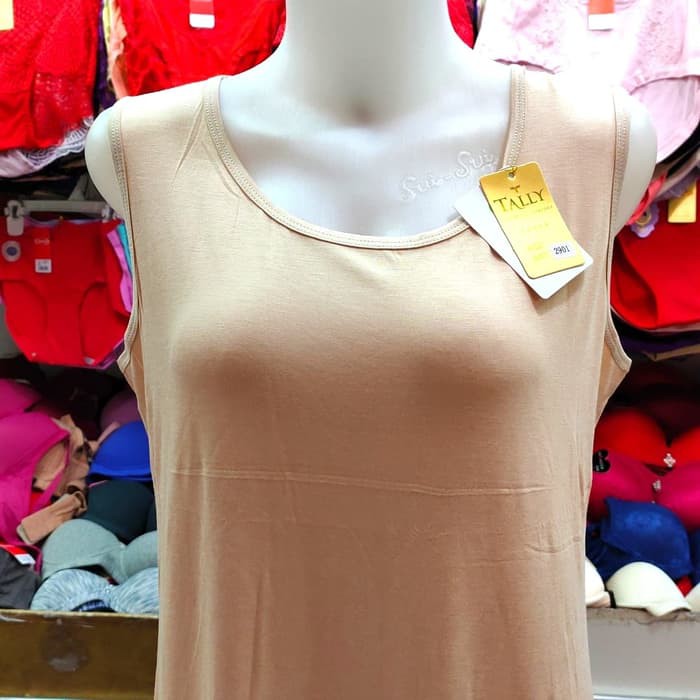 Tanktop Wanita Panjang dan Jumbo Tally 2901 Panjang 92cm dan Muat Hingga LD 140 Bahan Katun Viscose