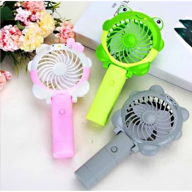 SX-113 Kipas Angin Tangan Genggam Karakter LED Mini USB Portable Fan Bisa Lipat