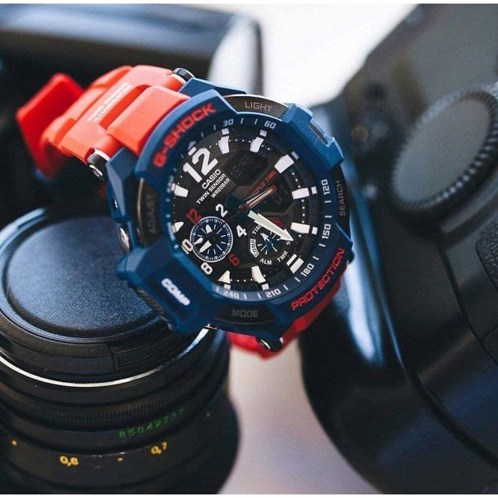 Jam Pria Casio G-Shock GA-1100-2ADR Gravity Master Red Blue Ori BM
