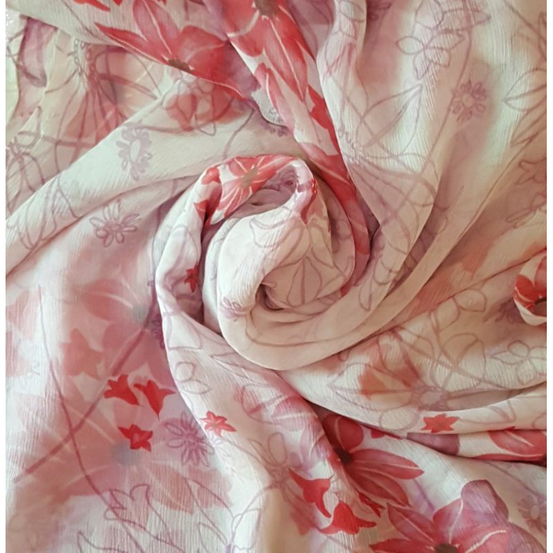 kain sutra motif kain sutra asli 100% mulberry chiffon pure silk fabric