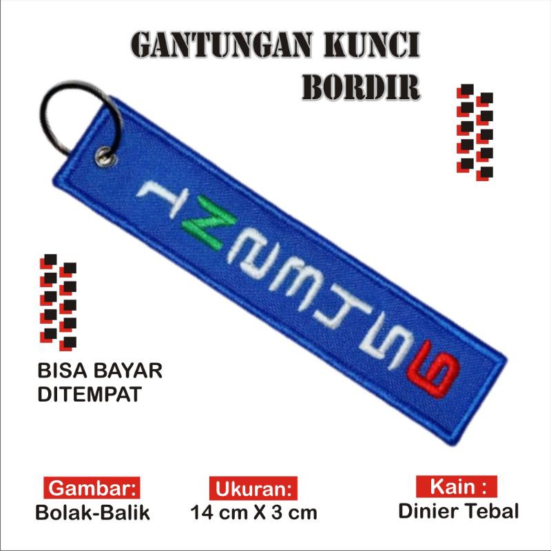 Keychain Keytags Rumah Mobil Motor Bordir 1N23456