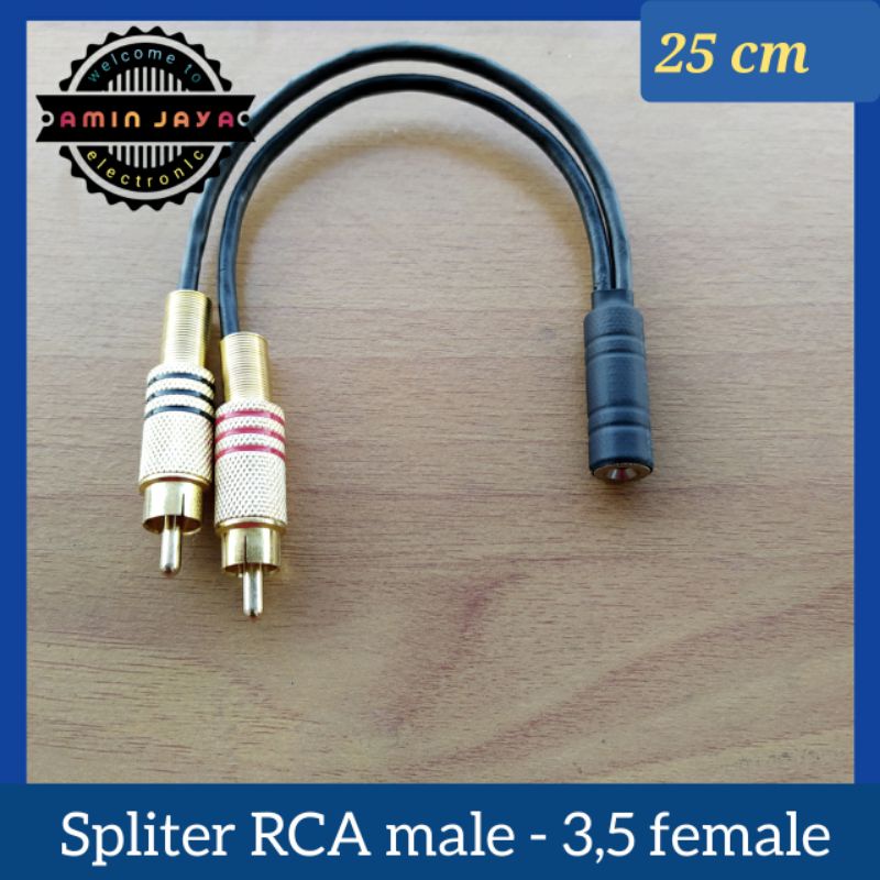 Spliter jack rca male to jack mini stereo 3,5 female