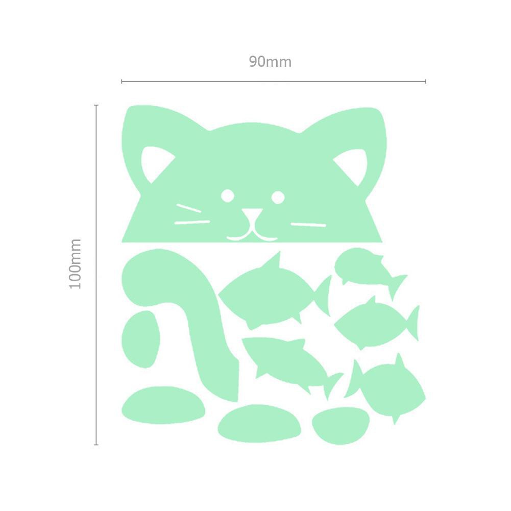 Yichilan Stiker Dinding Dengan Bahan PVC Mudah Dilepas Dan Gambar Kartun Kucing
