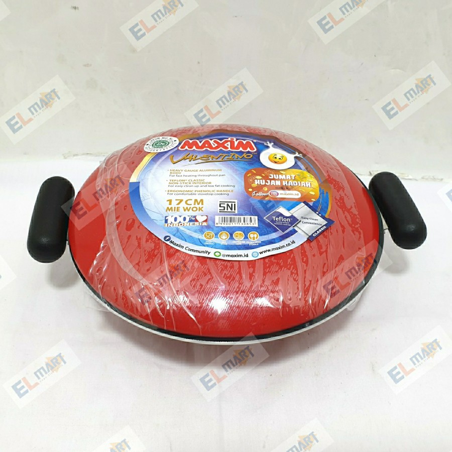 Wok 17cm Wajan Cetakan Kue Apem Serabi + Tutup Maxim Valentino Mie Desain ergonomis