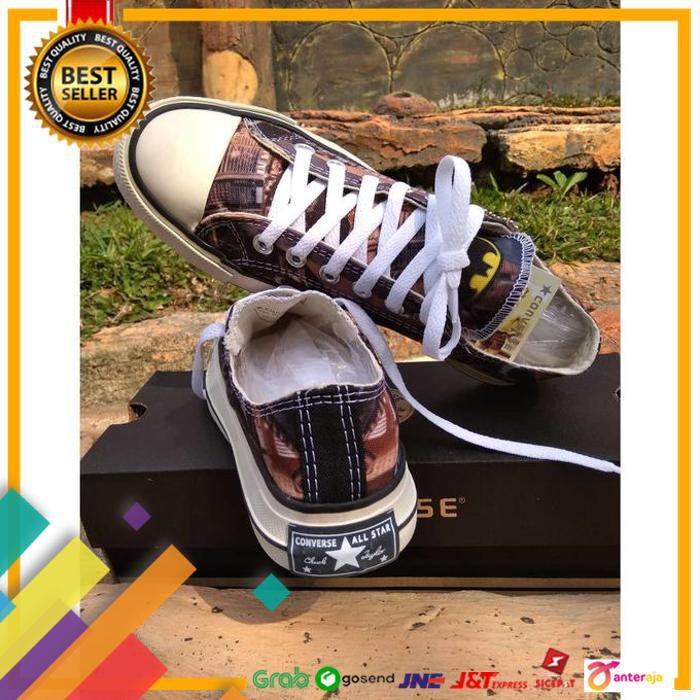 SALE.. SEPATU PRIA WANITA CONVERSE ALLSTAR KARAKTER BATMAN PENDEK COKELAT ..TERMURAH