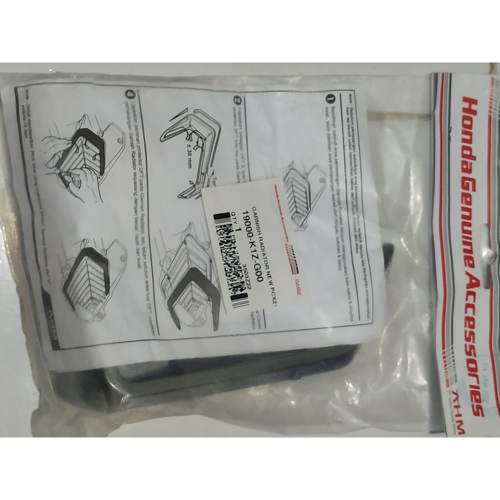 Garnish Radiator Original honda New PCX 160 Roadsync Seri (2025), Stylo 160, New ADV 160, Vario 160 &amp; New PCX 160